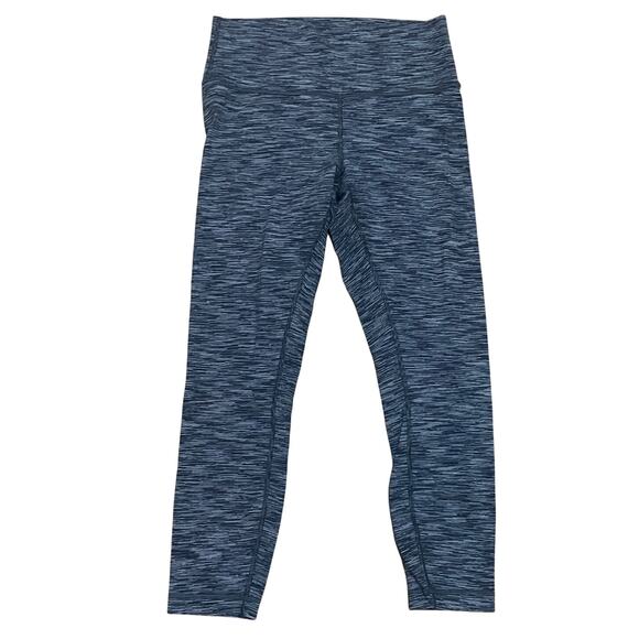 Lululemon Women's 10 Wunder Under Hi-Rise 7/8 Space Dye Black Slate Leggings‎ - Picture 1 of 4